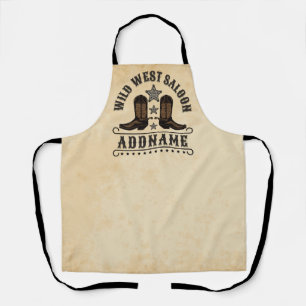 Delantal Botas vaqueras occidentales ADD NAME Sheriff espue