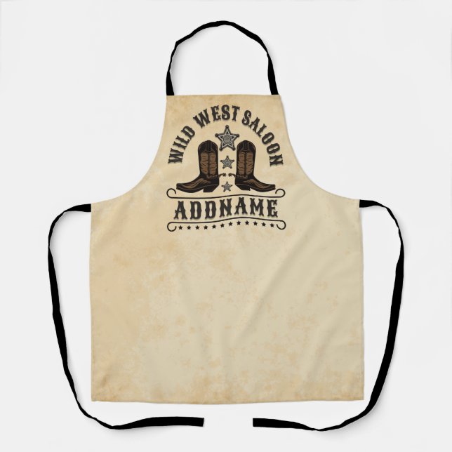 Delantal Botas vaqueras occidentales ADD NAME Sheriff espue (Anverso)