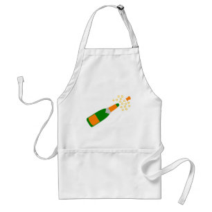 Delantal Botella de champán y corcho saltarín