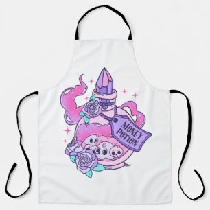 Delantal Botella de poción de halloween rosa