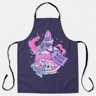 Delantal Botella de poción mágica cúpula rosa de Halloween