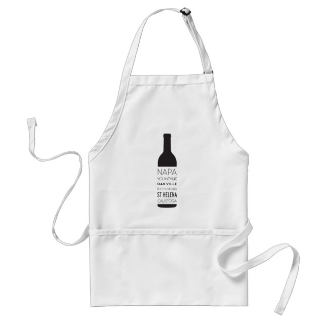 Delantal Botella de vino de las ciudades de Napa Valley (Frente)
