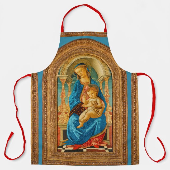 Delantal Botticelli Madonna y Child Enthroned (Anverso)