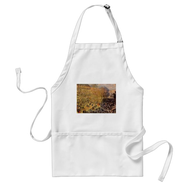 Delantal Boulevard des Capucines de Claude Monet, Arte Fino (Frente)