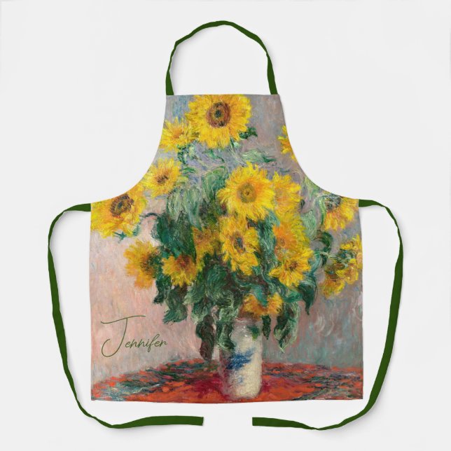 Delantal Bouquet de girasoles por arte impresionista monet (Anverso)