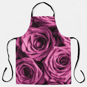 Delantal Bouquet de rosas morados, flores de fondo floral