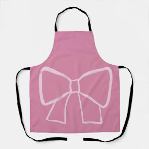 Delantal Bow rosa minimalista