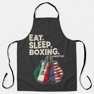 Delantal boxeo divertido comer dormir repetir