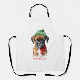 Delantal Boxer Dog Navidades X-Mas regalo de deseo Woofy Ch