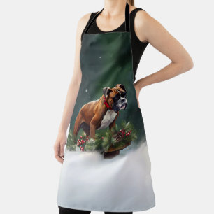 Delantal Boxer Navidad nieve invierno