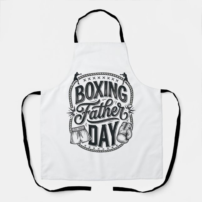 Delantal Boxing Father Day Vintage Engraving Shirt Design_1 (Anverso)