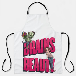 Delantal Brains & Beauty - Diseño del humor zombi