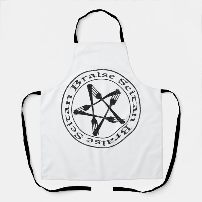 Delantal Braise Seitan Vegan Pentagram (versión oscura) (Anverso)