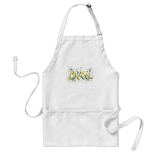 Delantal Brasil Watercolor Splatter Artistic  (Frente)