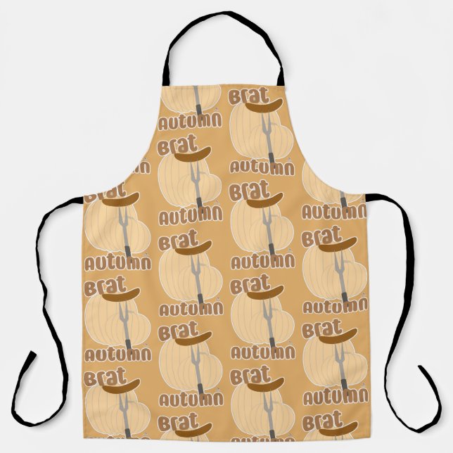 Delantal Brat Autumn Funny Trending Fun Foodie Pattern (Anverso)