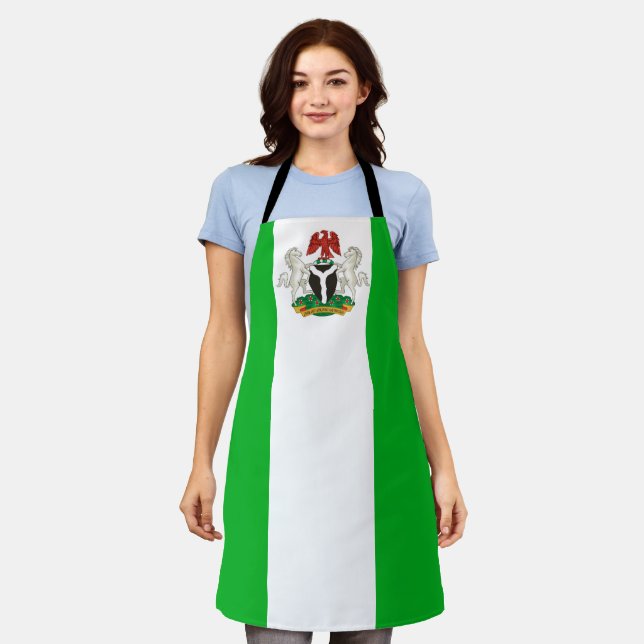 Delantal Brazos con cubierta de bandera de Nigeria (Gastado)