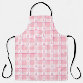 Delantal Breast Cancer Awareness Plaid Pink Ribbon