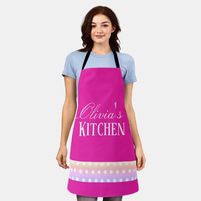 Delantal Bright Pink and Pola Dots (Gastado)