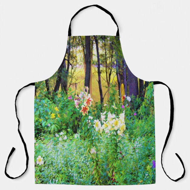 Delantal Brillante amanecer con lirios de árbol en My Rubio (Anverso)