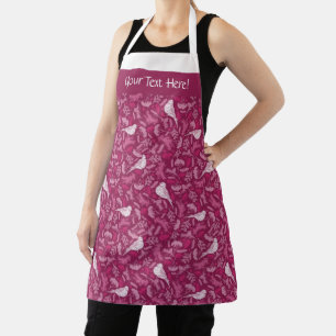 Delantal Brillante Mauve Rosa Invierno Modelo floral de páj
