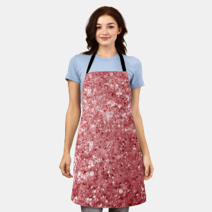 Delantal Brillante Rosa Glitter Glamuroso