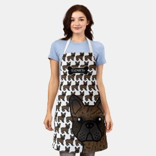 Delantal Brindle Bulldog francés lindo caricatura perro y n