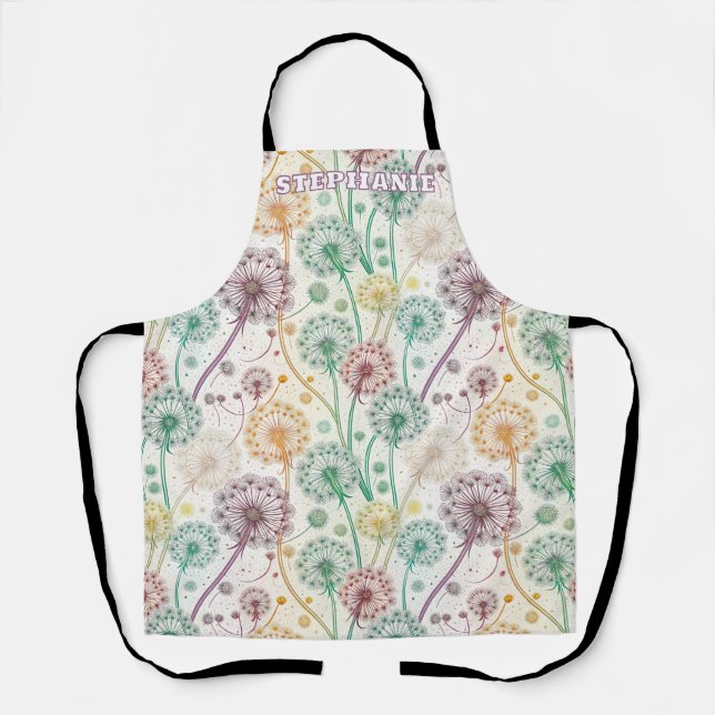 Delantal Brisa de Dandelion con arco iris - Floral capricho (Anverso)