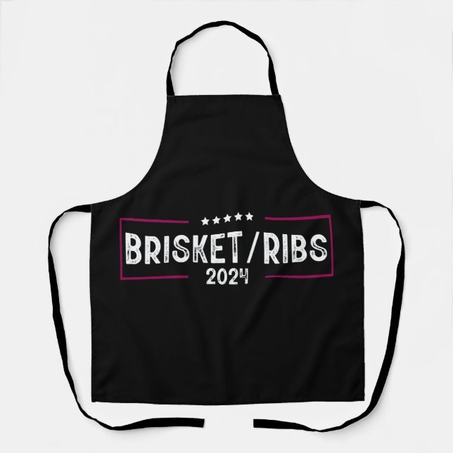 Delantal Brisket Ribs 2024 BBBQ Elecciones políticas (Anverso)
