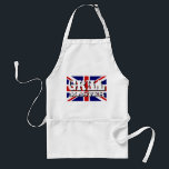 Delantal británico del Bbq de Grill Master de la<br><div class="desc">Delantal británico del Bbq de Grill Master de la bandera para los hombres. Bbq de Union Jack/engranaje de la barbacoa para el papá inglés,  el tío,  el marido,  la idea fresca del regalo de la barbacoa del abuelo etc. para la fiesta de jardín. Plantilla de la tipografía del vintage.</div>
