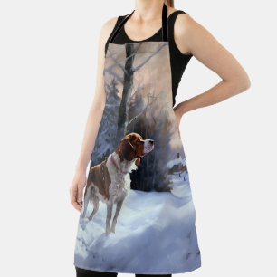 Delantal Brittany Spaniel Let It Snow Navidades