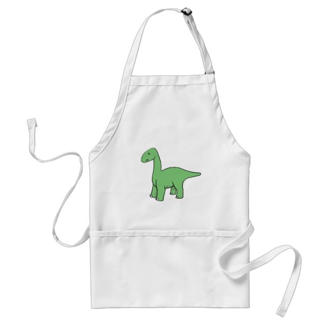 Delantal Brontosaurus verde lindo (Frente)