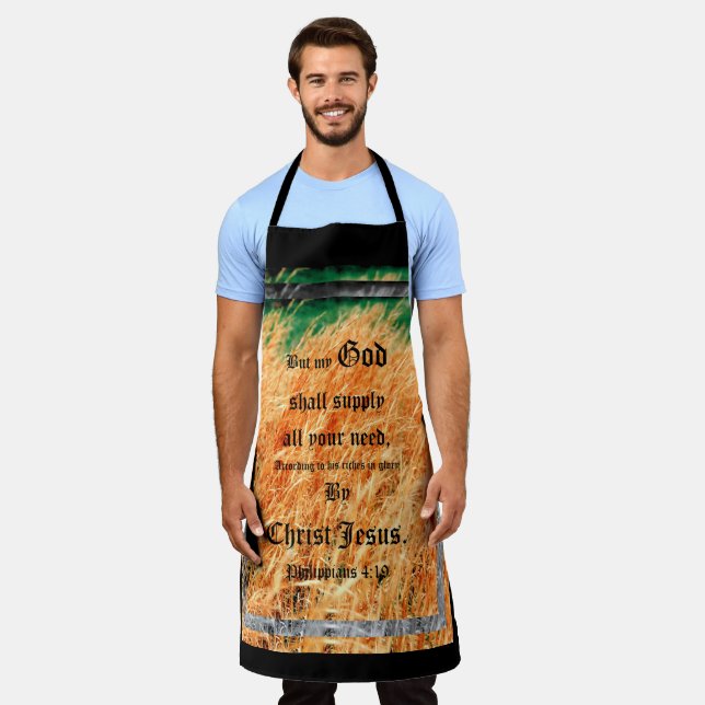 Delantal Broom Sage Resumen Philippians 4vs19 (Gastado)