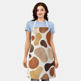 Delantal Brown Abstract Organic Shapes Print All-Over Print