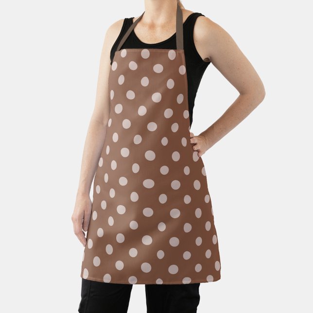 Delantal Brown apron with white polka dots  (Subido por el creador)
