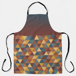 DELANTAL BROWN GOLD TEAL BLUE FALL GEOMETRIC PATTERN