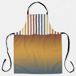 DELANTAL BROWN GOLD TEAL BLUE FALL GEOMETRIC PATTERN