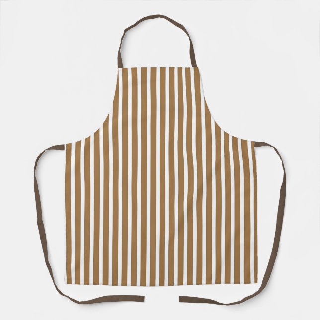 Delantal Brown Stripes Chef Baker Caterer (Anverso)