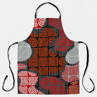 Delantal Brown tribal geometric background in block patchwo