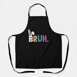 Delantal Bruh Easter Bunny Cute Meme Para Niños _3