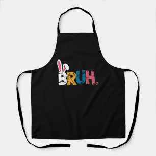 Delantal Bruh Easter Bunny Cute Meme Para Niños _6