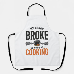 Delantal Bruja Cocinando Mi Escoba Se Rompió Divertido Vint