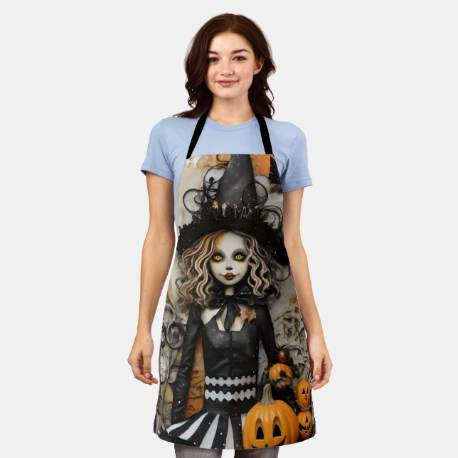 Delantal Bruja de Halloween (Gastado)