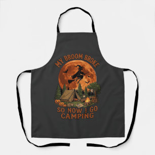 Delantal Bruja de Halloween de la escoba rota Camping Tiend