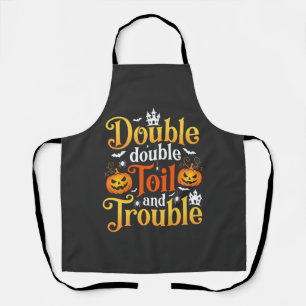Delantal Bruja de Halloween Doble Doble Trabajo y Problema