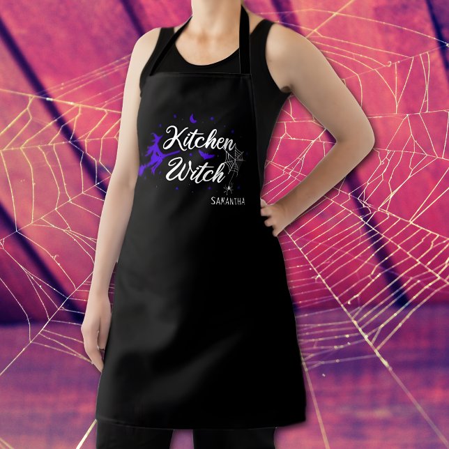 Delantal Bruja de la cocina personalizado, Halloween simple (Subido por el creador)
