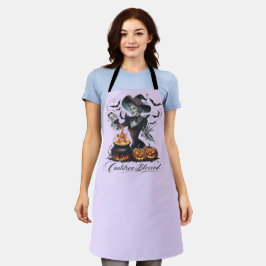 Delantal Bruja Divertida Caldera Vintage Bendita Halloween