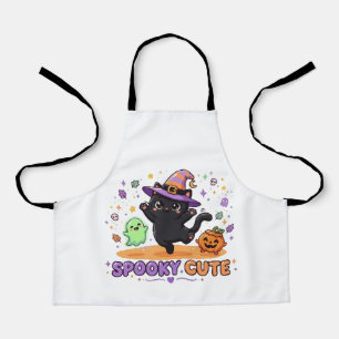 Delantal Bruja Gato Negro Lindo Halloween