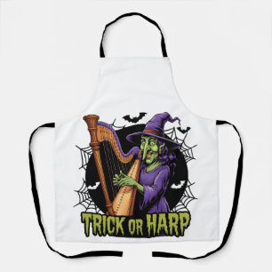 Delantal Bruja Trick O Harp Tocante Jugando Halloween Harp