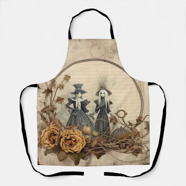 Delantal Brujería de Halloween vintage (12) (Anverso)