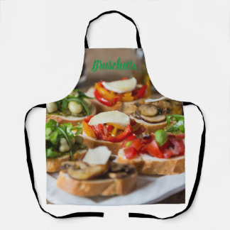 Delantal Bruschetta Antipasti con frijol y arugula,